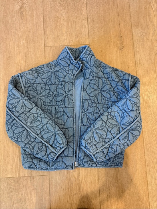 Blank NYC Jackets & Blazers - Blank NYC Blue Quilted Floral Puffer Jacket Women’s